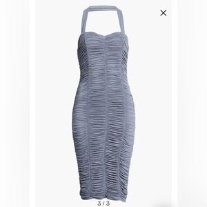 NWT Shirred Midi Halter Dress